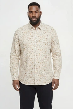 Сорочка з візерунком Barnes Dobby Jack&Jones молочна 4XL (400153-lactic-13609)