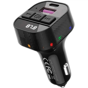 Автомобильный FM-модулятор XO BCC17 USB / Type-C PD30W, Black