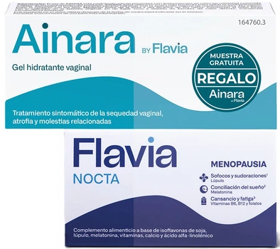 Zestaw Suplement diety Flavia Nocta 30 kapsułek + Nawilżający żel intymny Ainara 30 g (8430340069092)