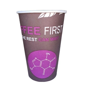 Стакан одноразовый 340мл бумажный цветной Coffee First 50шт/уп