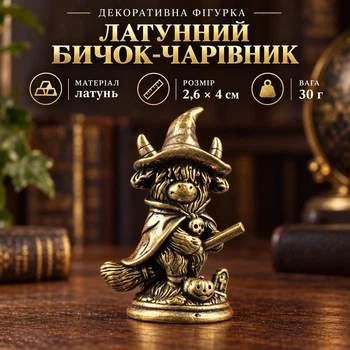 Фігурка «Бичок-чарівник із мітлою» 2,6 × 4 см, 30 г