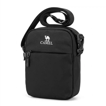 Сумка крос-боді через плече жіноча тканинна маленька Camel 573C165029A Чорна