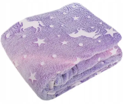 Плед Magic Blanket с звездами светящийся в темноте 150х120 см Фиолетовый