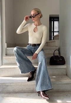 Женское боди стаф бежевое однотонное Staff sn beige L (406390)