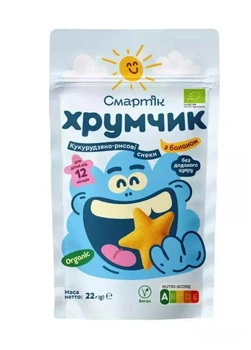 Кукурудзяно-рисові снеки Organic з бананом для дітей з 12 місяців, 22 г