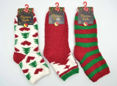 Носки универсальные 3 пары Super Socks 067.S220 махра Super Soft 36-40р. Новогоднее ассорти