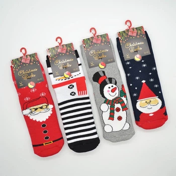 Носки женские махровые 4 пары Super Socks 006.S010 новогодние 36-40р. Ассорти, mix 12