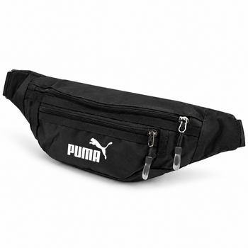 Сумка-бананка Puma через плече та на пояс чорна з 2 відділеннями і регульованим ременем