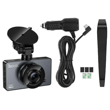 Автомобільний відеореєстратор HOCO DV14 HD 720P 3" IPS, G-сенсор, нічна зйомка, кут огляду 120°, чорний