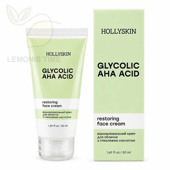 Восстанавливающий крем для лица с гликолевой кислотой HOLLYSKIN Glycolic AHA Acid Face Cream 50 мл