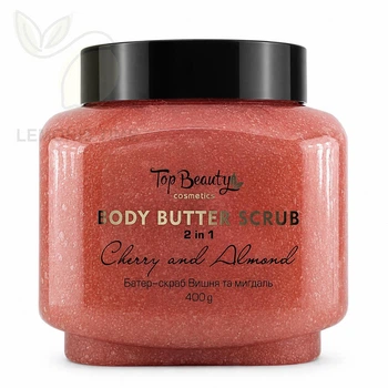 Сахарный батер-скраб для тела 2 в 1 Вишня и Миндаль Top Beauty Body Butter Scrub Cherry and Almond 2 in 1 400 г