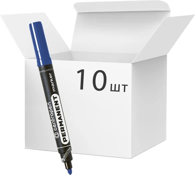 Набір перманентних маркерів Centropen Синій 2.5 мм 10 шт (8595013615508)