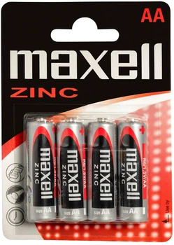 Батарейка сольова Maxell Zink AA (R06) blister 4 шт (4902580153373)