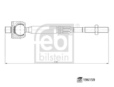 Поперечна рульова тяга (без наконечника) FEBI 196159 Nissan Leaf 485213SG1A, 485213SG1ASK