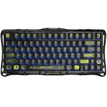 Ездротова механічна клавіатура GravaStar Mercury K1 Lite BSUN Grey, розмір 75%, RGB підсвічування (2.4G/Bluetooth/USB)