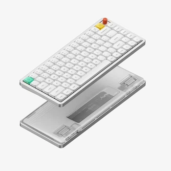 Бездротова механічна клавіатура NuPhy Air75 V3 Nova White, Blush switch, низькопрофільна, 75%, RGB, (2.4G/Bluetooth/USB)