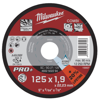 Диск універсальний (різання/зачистка по металу) MILWAUKEE, SC/SG 27/125x1.9мм