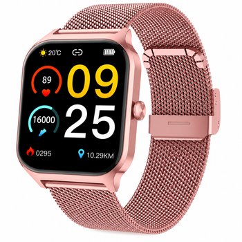 Смарт-годинник P125 Rose Gold 1.85" з Bluetooth-дзвінками, пульсометром, SpO2, IP68, для Android та iPhone