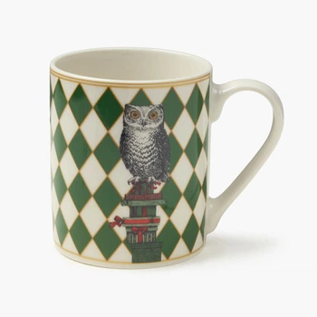 Чашка MBM HOME "Graphic Ritual" 340 мл зелена з білим (KP-156 GREEN/WHITE)
