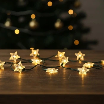 Светодиодная новогодняя гирлянда Звездочки Pepco Christmas 10 LED 1,65м Теплый белый свет