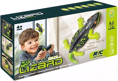 Ящірка на дистанційному керуванні Ikonka Climb Lizard LED ходить по стінах та світиться (5903039778528)