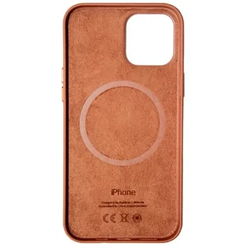 Чохол (Leather Case) для iPhone 12 Mini з MagSafe Коричневий