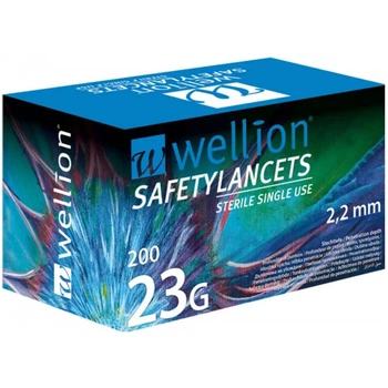 Ланцет медицинский безопасный Wellion 23G, 200 шт.