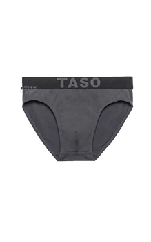Серые мужские трусы брифы модал без рисунка с широкой резинкой Classic style TASO 3566 2ХL