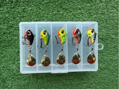 Набор Блесна Тейл-Спиннер, TL spinner Little Bomb 10g (5шт)+ коробка (8124-н1)