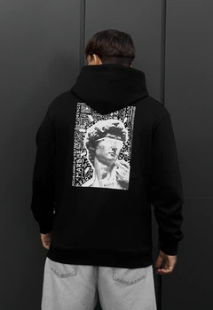 Мужская спортивная кофта Худи стаф черное с капюшоном и принтом Staff replica XL (406596)