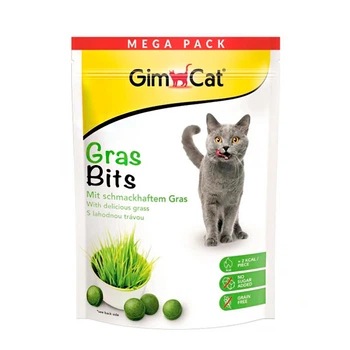 GimCat Gras Bits — витаминизированные травяные шарики для кошек, 425 г