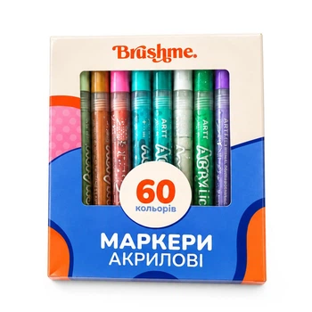 Набор акриловых маркеров на водной основе Brushme MACR60, 60 цветов