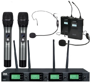 Czterokanałowy bezprzewodowy zestaw mikrofonowy UHF DNA RV-4 MIX (5908249802056)