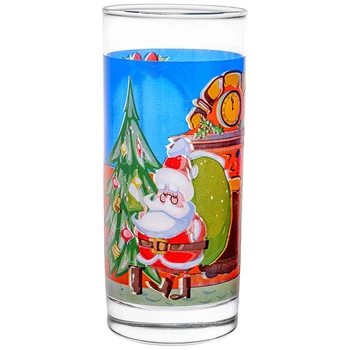 Стакан для воды Uniglass Classico Christmas Santa 270 мл (91206/D346)