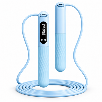 Скоростная скакалка APX 403, 3 м, аккумуляторная USB-C, с счетчиком прыжков и отсчетом времени, шариковые подшипники, синяя