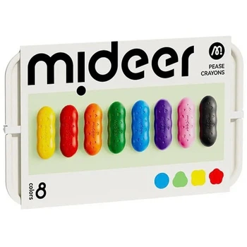 Восковые карандаши Mideer в виде фасоли 8 цветов (MD6219)