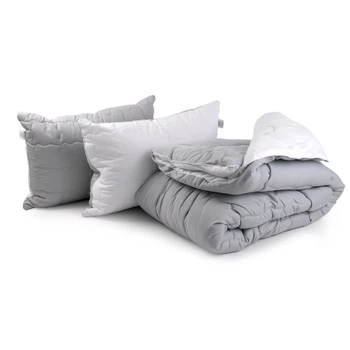 Набор одеяло с подушками Руно - Grey White серый двуспальный 172х205+2 шт-50х70 см теплый 400 гр/м2 (28982)