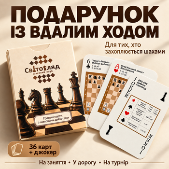 Гральні карти з шаховими дебютами. 36 карт + Джокер