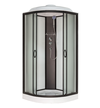 Гідромасажний бокс Vivia 61 JK BP W 90×90×217 см, Fabric, чорний профіль, з мілким піддоном