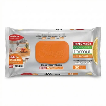 Влажные салфетки для уборки кухни Sleepy Easy Clean Orange 50 шт.