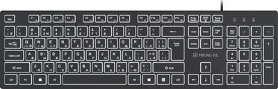 Клавиатура проводная REAL-EL RK-7050 USB Black (EL123100054)