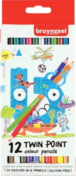 Zestaw kredek ołówkowych dwustronnych Bruynzeel Kids Twin Point 12 szt. (8712079420970)