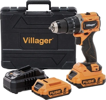 Аккумуляторная ударная дрель-шуруповерт Villager FUSE VLP 5121-2BSC 18 В 2 x 2,0 А·ч бесщеточная 60 Нм (8605032638225)