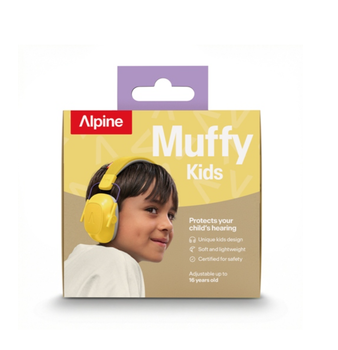 Alpine Muffy Kids Yellow - детские противошумные наушники 25 дБ (SNR), защита слуха для детей 5-12лет, желтые