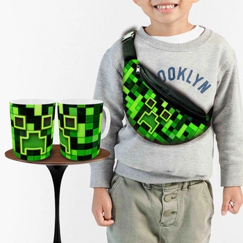 Набір: дитяча сумка-бананка+кружка Майнкрафт «Minecraft» 32х15см, бананка для хлопчика через плече на подарунок (00926)