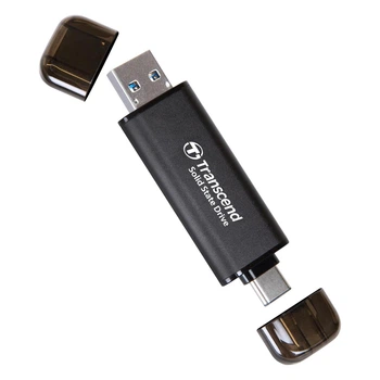 Портативний SSD накопичувач Transcend ESD310C 1TB (TS1TESD310C) 2 інтерфейси USB-C + A сірий