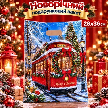 Подарочные пакеты со снежинками 28х36 см пакет новогодний подарочный с вырубными ручками (нгн банан 28х36-1)