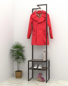 Вешалка для одежды с полками в стиле лофт EcoLoft Сиверо DSP-1518-4