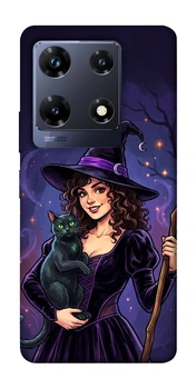 Чехол для Infinix Note 30 Pro NFC с принтом Witch and cat