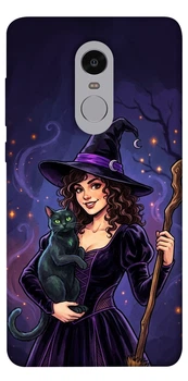 Чехол для Xiaomi Redmi Note 4X с принтом Witch and cat